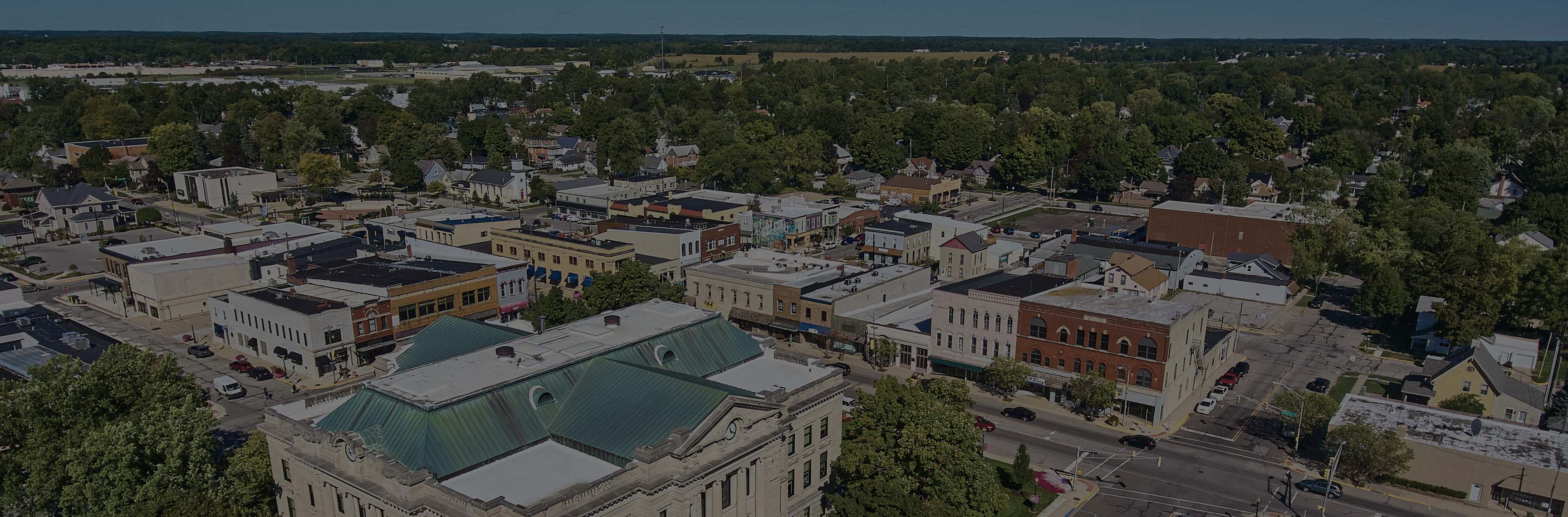 Drone shot of a housing addition.